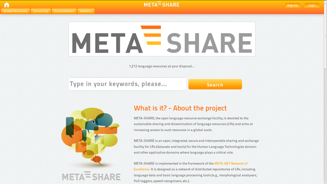 META-SHARE homepage